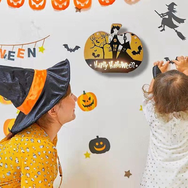 Halloween-sisustus, festivaalitunnelman koristelu, riippuvat yövalot kauhukurpitsa, haamu, noita. (kurpitsa) (paristot eivät sisälly)