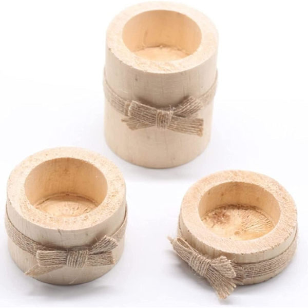 Träväxthållare i trä Träväxthållare 3 Träväxthållare Terrariumhållare för suckulenter Tealight-hållare