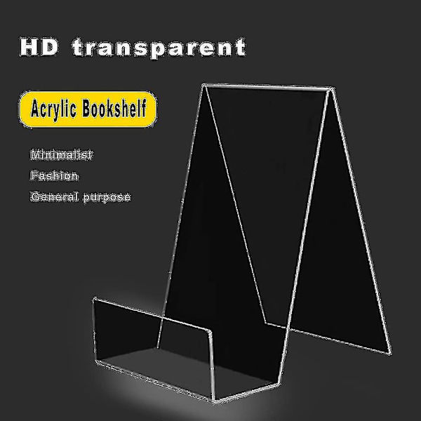 6-pack Klar Akryl Bokstöd, Transparent Bokdisplaystöd, Bokstöd för Visning, Akryl Bokhylla
