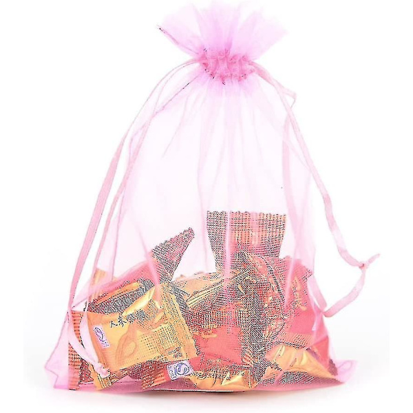 100 stk. 4x6 tommer (10x15cm) 10 farver Organzaposer Kompatibel med Gaveposer til Fest, Slikposer