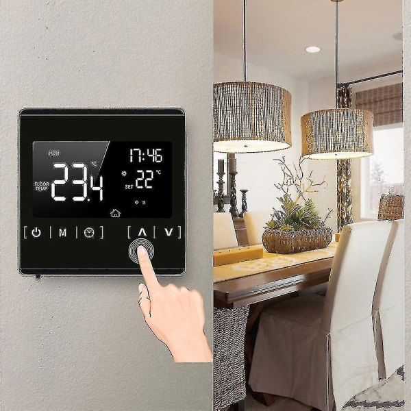 Smart LCD-berøringsskjerm-termostat for programmerbart elektrisk gulvvarmesystem for hjemmet Termoregulator (1 stk)