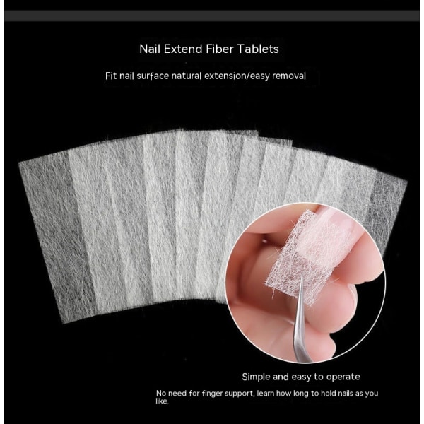 20 stykker Nail Extension Silke Fiberglass Nail Wrap Non Woven Fiber Gel Neglepleieverktøy for kvinner DIY Nail Art Extension Accessories
