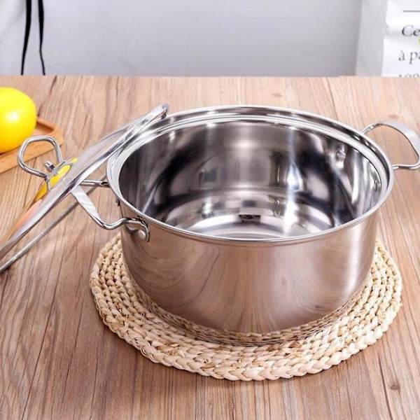 1 stk Induksjonskomfyr Gasskomfyr Universal Melkegryte Suppegryte Bunn Rustfritt Stål Anti - Overløp Anti - Stick Hot Pot(sølv)Sølv28.5X21.5CM Silver 28.5X21.5CM