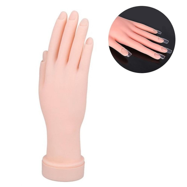 Negletrening Hånd Fleksibel Myk Praksis Plast Mannequin Hånd Negletips Art Trainer Manikyr Practice Håndverktøy