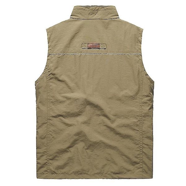 Mænds Udendørs Vest Mesh Åndbar Veste Fritids Sport Fiskevest 4XL Solid ArmyGrøn solid  ArmyGreen 4XL