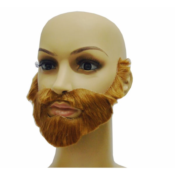 Falskt brunt skägg för festklistermärken - män - kvinnor - barn - vuxna - karneval - halloween