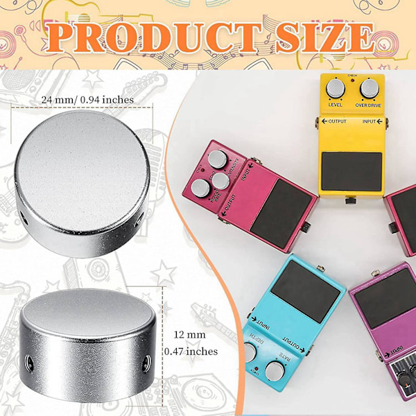 16x Effektpedal Footswitch Topper, Barefoot Pedal Knappar, Gitarr Effekt Fotspets Öka Acc
