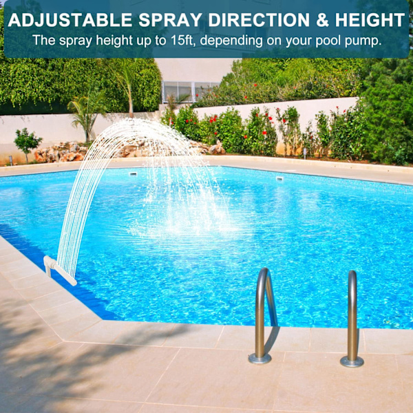 Pool Vandfaldsspray Damfontæne, Justerbar Pool Sprinkler Overjordisk Poolfontæne Swimmingpool Køletilbehør Pool Chiller Pool Dekoration