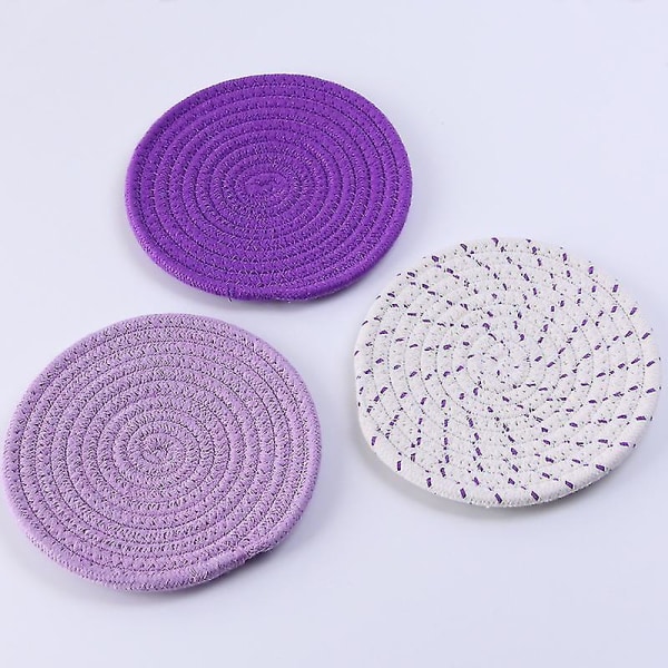 3-pack grytlappar, trivets, underlägg, värmeisolering, lila Purple