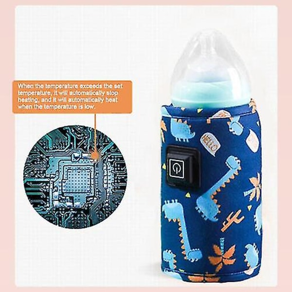 Babyflaske varmepose Usb bærbar automatisk vannvarmedeksel Vinterrekvisita Blå Blue
