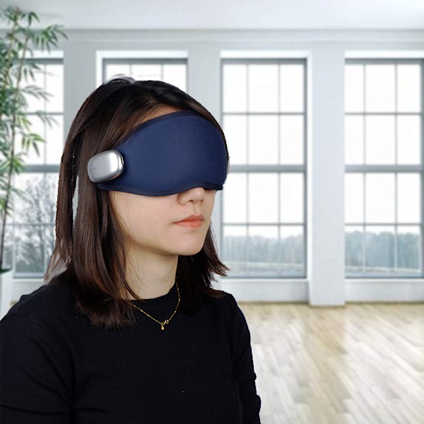 Ögonmassageapparat med Värme och Kylning, Trådlös Ögonmask för Sömn, USB Laddningsbar Ögonmassageapparat för Avkoppling och Minskad Ögontrötthet Mörka Ringar