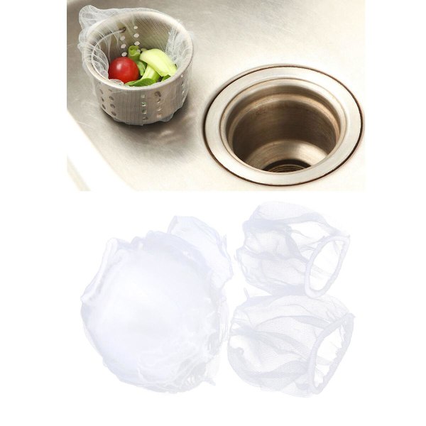 30 stk. Håndvaskfilter Si Strainer Håndvask Mesh Pose Håndvask Strainer Pose Håndvask Net Pose Håndvask Filter Pose Hvid White