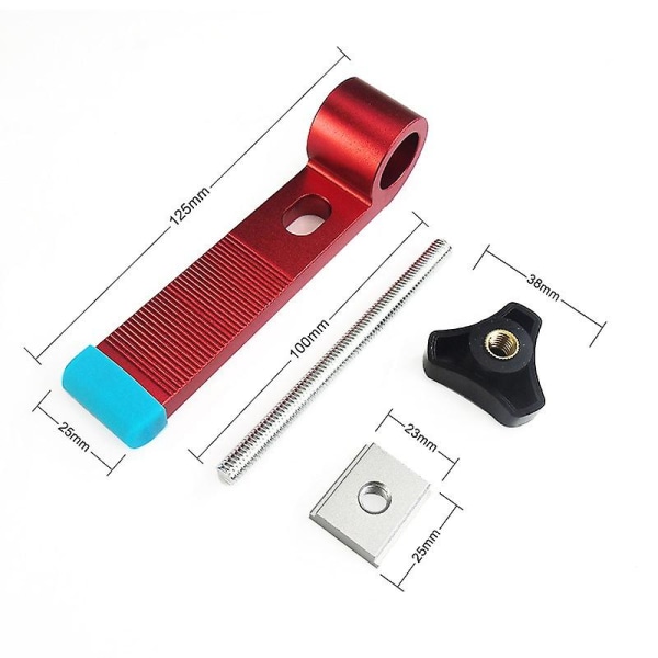 T-sporklemme Nedholdingsklemme Universal T-spor T-skinne 30 Type Skinneklemme Aluminium Legering Trebearbeidingsverktøy Type A (1 stk, Rød)