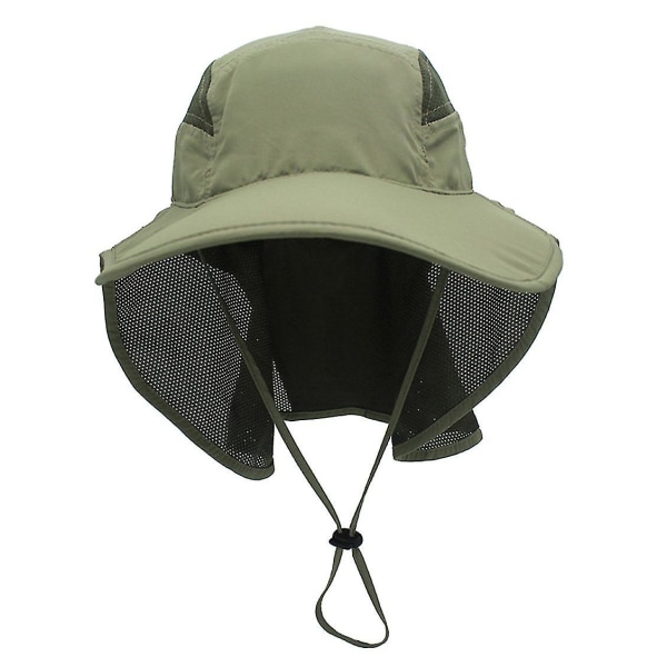 Solhatt för Män Kvinnor UPF 50+ Utomhus UV Sommarkeps med Nackskydd Vandring Fiskarehatt Strand Vikbar Safari Bush Hat Mesh Hat