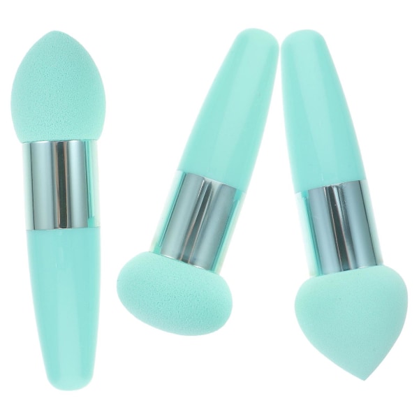 3 stk. Foundation Makeup Sponge Brush Ansigtskosmetik Puff Pens Makeup Applikator Grøn 10,5x3,5x3cm Green 10.5x3.5x3cm