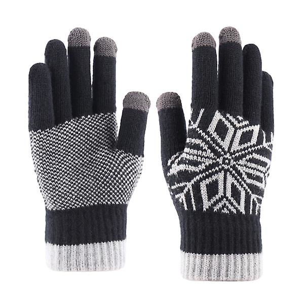 Vintervantar Varma Ullhandskar Motorcykelhandskar Hel Finger Vinterhandskar Varma Hel Finger Handskar SvartM Black M