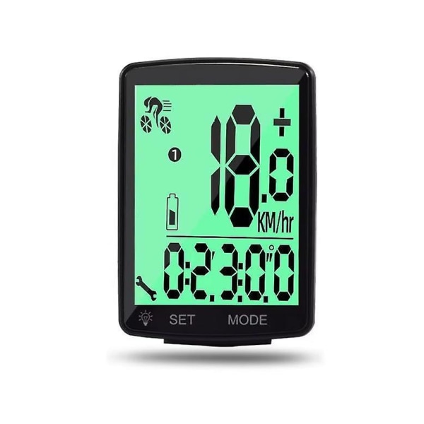 Multifunksjonell LCD-skjerm sykkelcomputer trådløs sykkel regntett hastighetsmåler kilometerteller Sykling Vanntett (1 stk, svart)