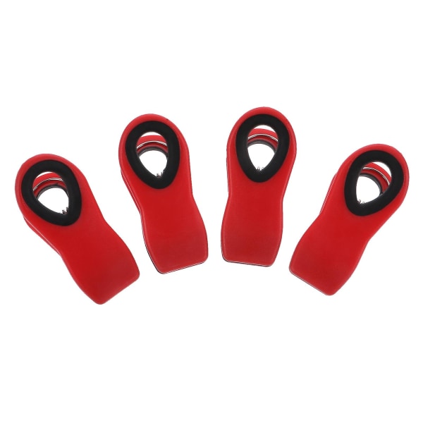 1 Sett med 4 stk Fargerike Matklips Senglakenklips Allsidig Oppbevaring Klesklips Rød 7,3X3,2X4,3cm Red 7.3X3.2X4.3cm