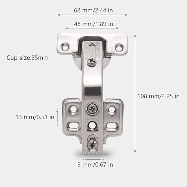 135 Degree Angle Kitchen Cabinet Folding Door Hinge, Three Direction Adjustable and Easy to Install (2pcs)