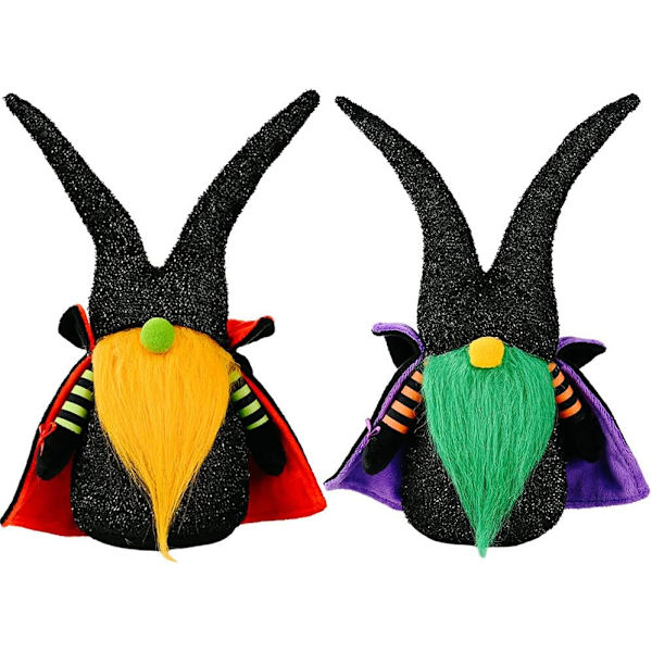 Halloween-tontut Plush-lelu, Käsintehty Kasvoton Nuken Värikkäällä Parranpeitteellä Haamuhattu Nuken, Halloween-juhlan Syntymäpäiväkoristelahjat 2kpl