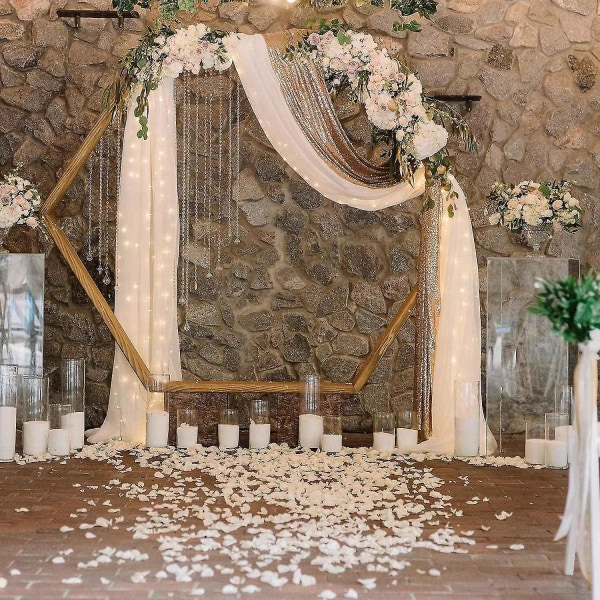 Silke roseblader kompatibel med bryllupsdekorasjoner Hvite blomsterblader -hvite