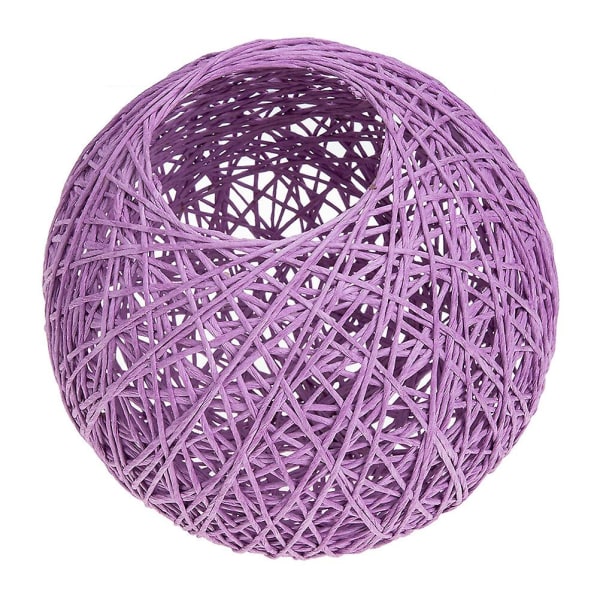 Papir Rattan Ball Taklampe Deksel Lampekule Hjem Taklampe Deksel Lilla 20X20CM Purple 20X20CM