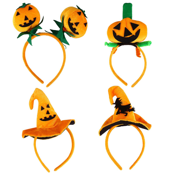 4 kpl Piirrettyjä Hiuksia Halloween Hiusnauha Juhla Hiuspanta Hiuslisävarusteet Oranssit 23X10.5cm Orange 23X10.5cm