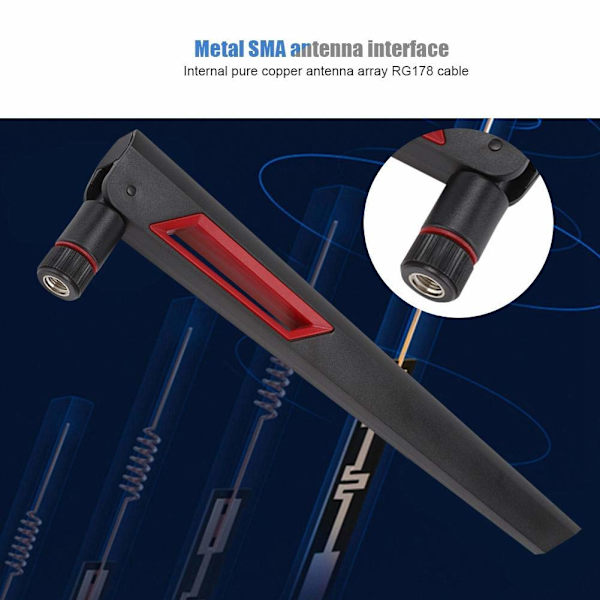 3 stk. Dual Band Router Antenne Router Adapter Antenne Høj Forøgelse Omnidirektionel Netværkskort Antenne Fit