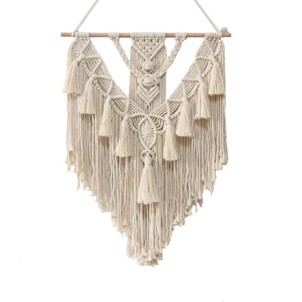 Stor väggbonad för sovsal, tonårsrum, boho-väggdekor, handvävd lång tofsprydnad för vardagsrumsdekor 50*75cm