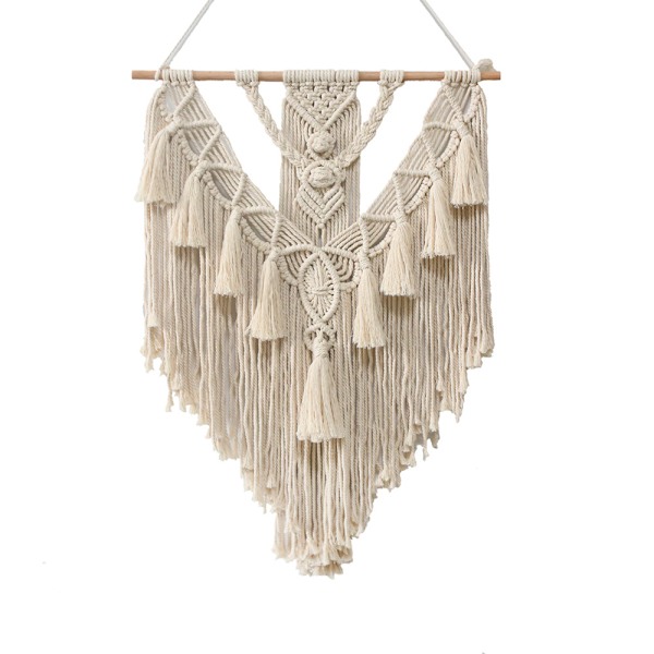 Stor veggteppe til sovesal, tenåring, boho veggdekor, håndvevd lang dusk anheng til stuedekor 50*75cm