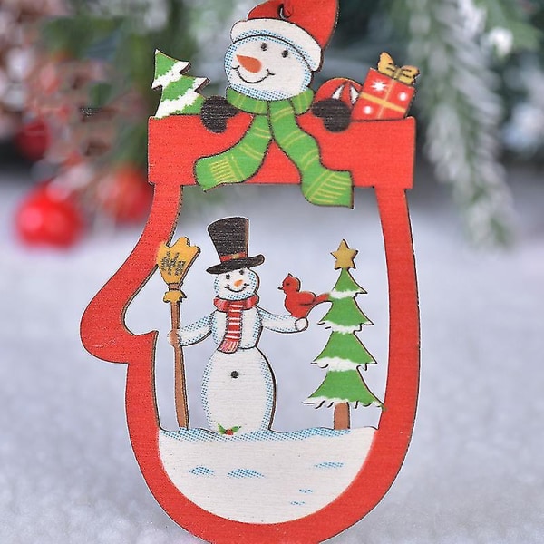 Julgranspynt i Trä, Estetiska Hängande Dekorationer, Set med Jul-DIY-Dekorationer för Hemmet, Stövlar, Vantar, Säckformade Bitar - Juldekorationer