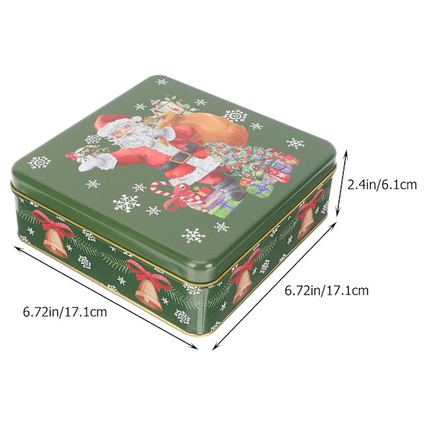 Kagedåser Låg Christmas Treat Tin Holiday Nesting Tins Snemand Kagedåse Kagedåse Gavegivning Gavegivning TinGrøn17.1x17.1cm Green 17.1x17.1cm