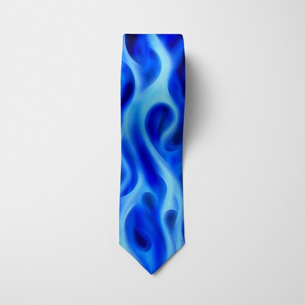 Mænds Luksus Polyester Blå Flamme Ild Tekstil Slips Slank Slim Mode Lang Formelle Dragter Casual Bryllup Halsklæde