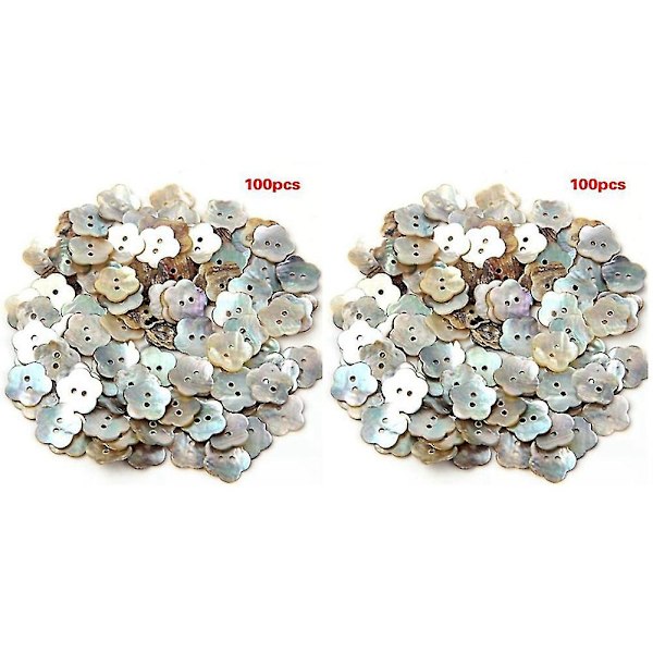 200x 15mm Perlemorsknapper Mor-af-Perle Skalk Blomst Knap