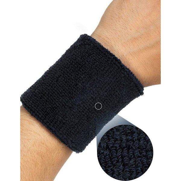 RIY_Söta Armbånd Tykke Sorte Beskyttende Elastiske Sportsarmbånd Svedbånd4-