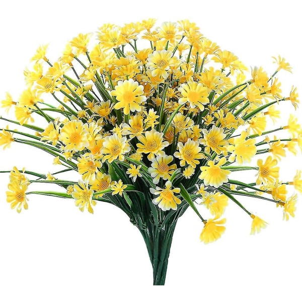 6 buntar Konstgjorda Daisy Mums Blommor Utomhus falska höstblommor för dekoration No Fade F
