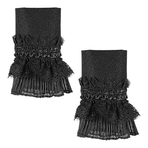 Blomdekorerad handledsmanchett Armband Spets Handledsmanchett Kvinnor Spets Handskar Blommig Handledsmanchett Svart 21.5X12X1CM Black 21.5X12X1CM