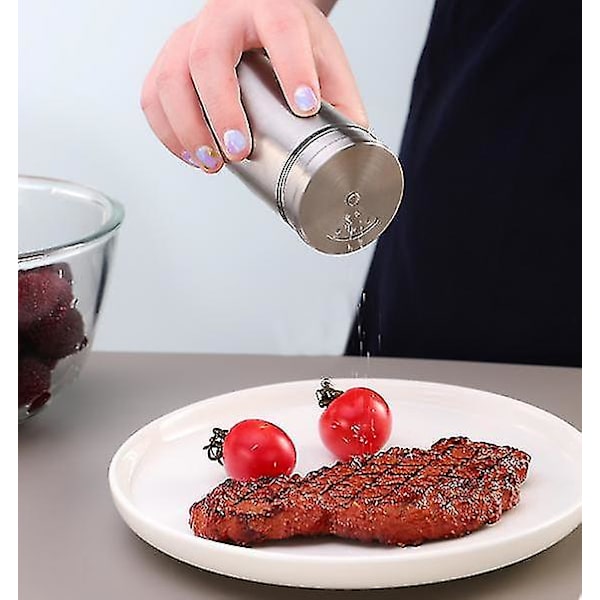 5-pack Kryddburkar Förvaringsbehållare Set Rostfritt Stål Kryddställ Med Roterbart Lock Och Visningsfönster
