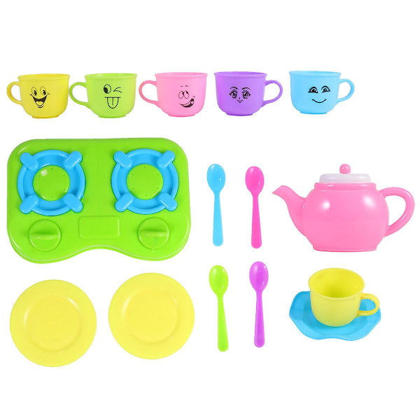 1 Set Lekhus Servis Te-Set Leksaker Servis Leksak Roliga Barnleksaker Färgglada Slumpmässig FärgFärgglada17.5*12cm Colorful 17.5*12cm
