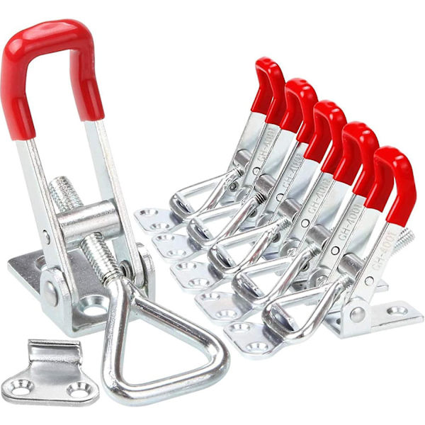 6 stk. Metal Toggle Lås Hurtigudløsningslås, 4001 100kg/220lbs Kapacitet Klemme Låsegreb Lås Låseboks Låg