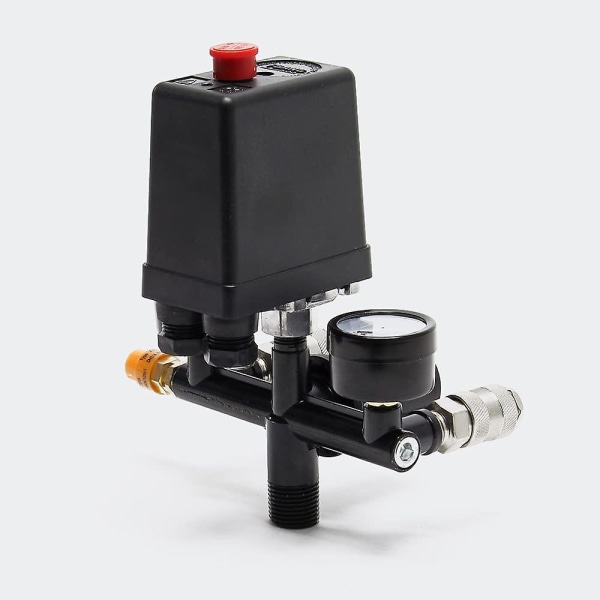 Trykkregulator med trykkbryter for kompressor Trykkbryter med 2 skjermer