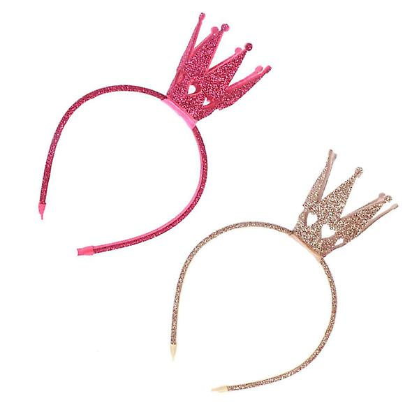 2 kpl Kruunun Pääpanta Stereokuvioitu Glitter-Pääkoriste Hiuksiin Hiuspanta Hiuslisävarusteet Lapsille 2pcs