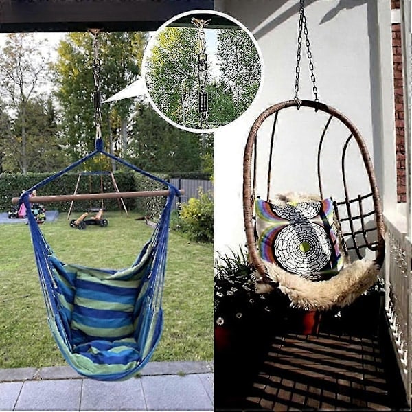 Fjäder för Hängstol, med 2 Karbinhakar & 360° Vridkrok, Maxlast 250 kg för Hängstol, Hängmatta, Yoga, Etc.