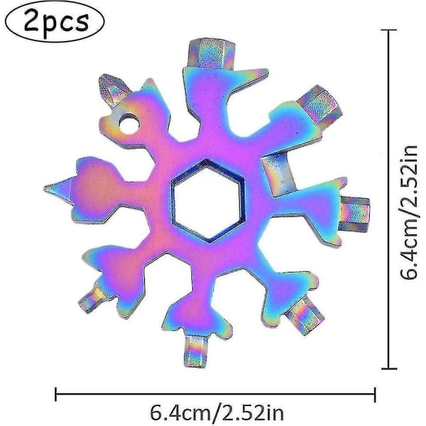 2 stk. Snøflak Multiverktøy, 18-i-1 Multifunksjons Snøflakverktøy, snøflak