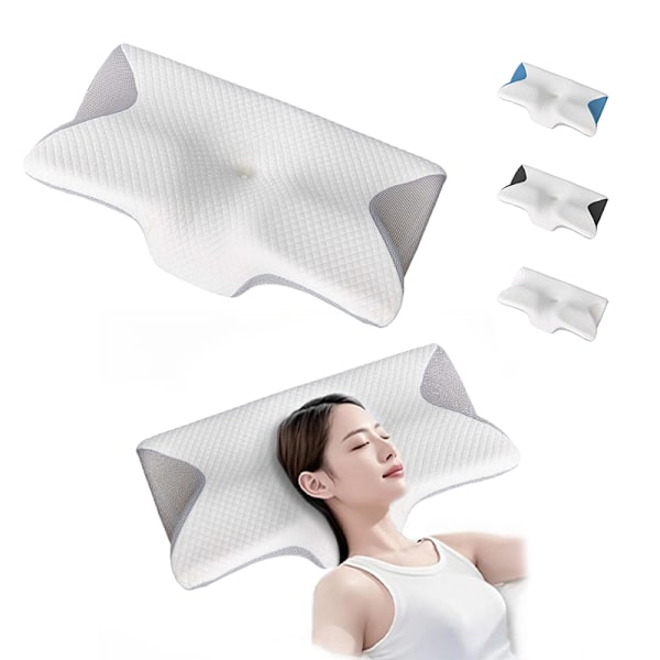 Justerbar Höjd Sovande Cervical Kudde Bekväm Ergonomisk Ortopedisk Långsam Återhämtning Nackskydd Memory Foam Sängkudde*ryy grey 55*33*10cm