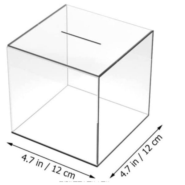 Akryl Gjennomsiktig Sparebøsse for Penger, Uåpnbare Voksne Sparebøsse for Ekte Penger Mynt Sparebøsse Vekslingskrukke Gjennomsiktig, 12*12CM