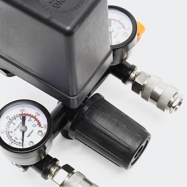 Trykkregulator med trykkbryter for kompressor Trykkbryter med 2 skjermer