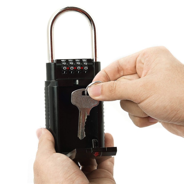 Låsbox för nyckel, kodad nyckelbox, förvaringskombinationsskåp, säker förvaring för utvalda åtkomstnycklar (1 st)