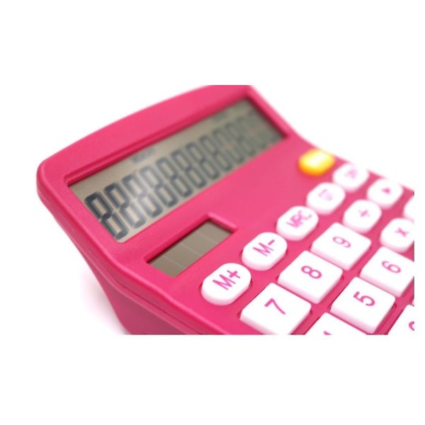 12-sifret skrivebordskalkulator Store knapper Finansiell virksomhet Regnskapsverktøy (roserød)