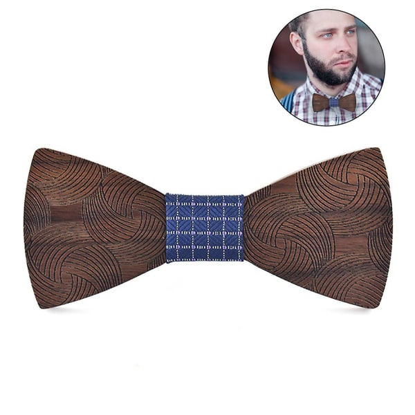 Trebowtie for menn, naturlig valnøtt tre håndlaget justerbar trebowtie for smoking bryllup fest Stil 2 Style 2